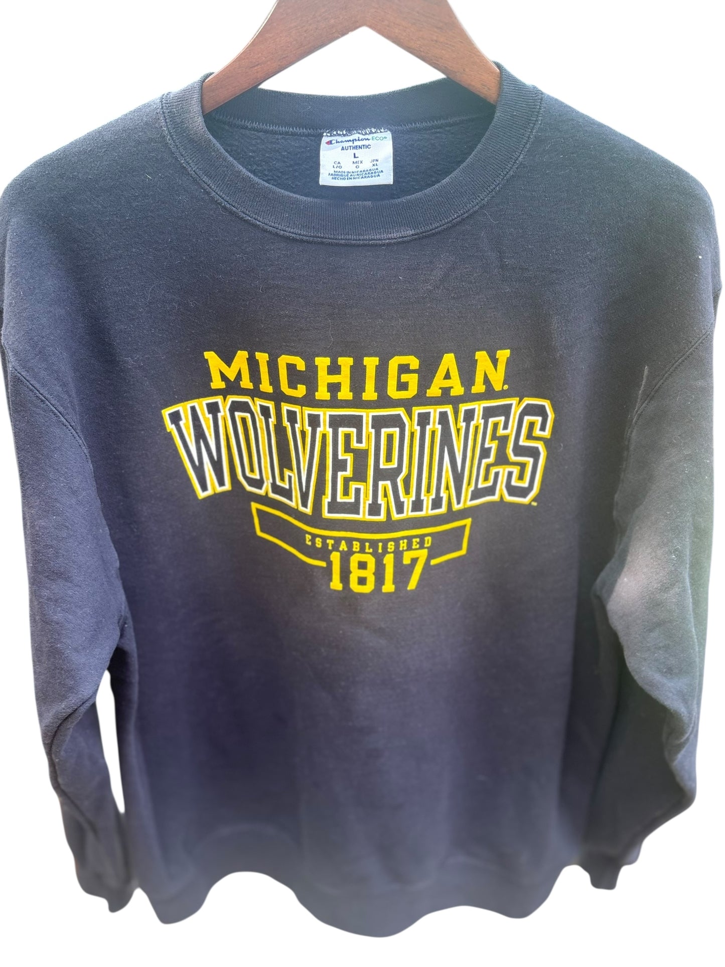 Champion Michigan Wolverines Pullover - Crewneck - Size L