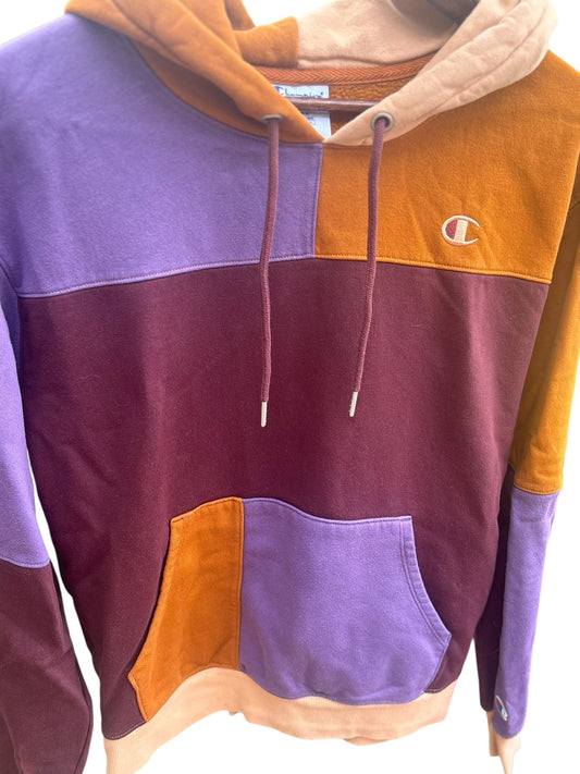 Champion Patchwork Color-block Hoodie - Size L