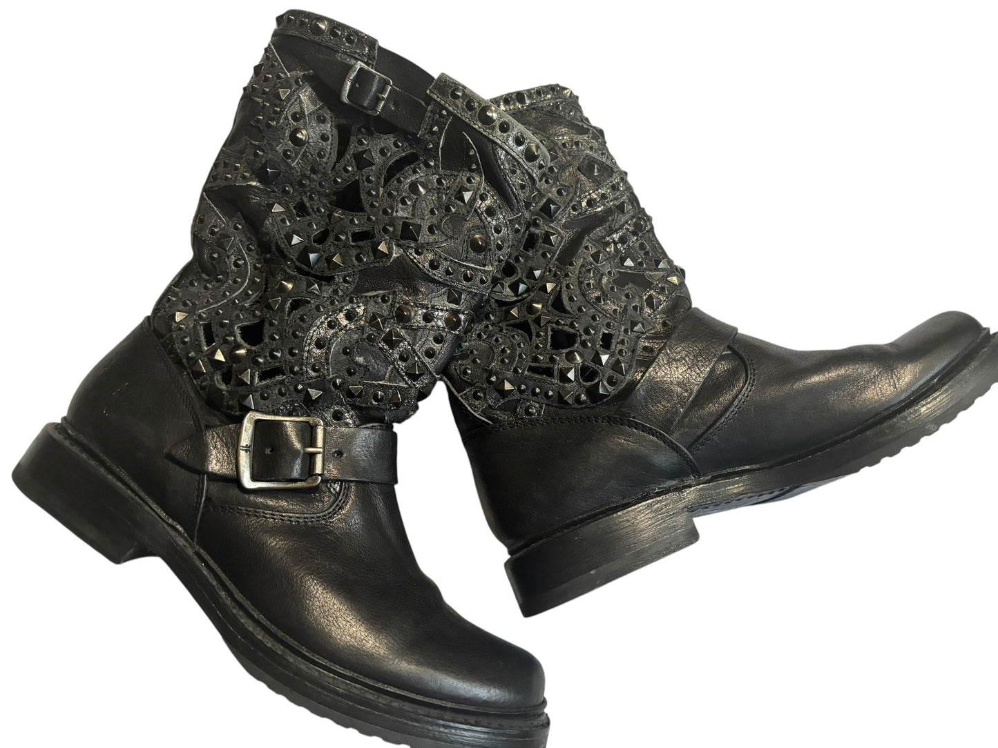 FRYE Victoria Deco Black Boots - Size 6