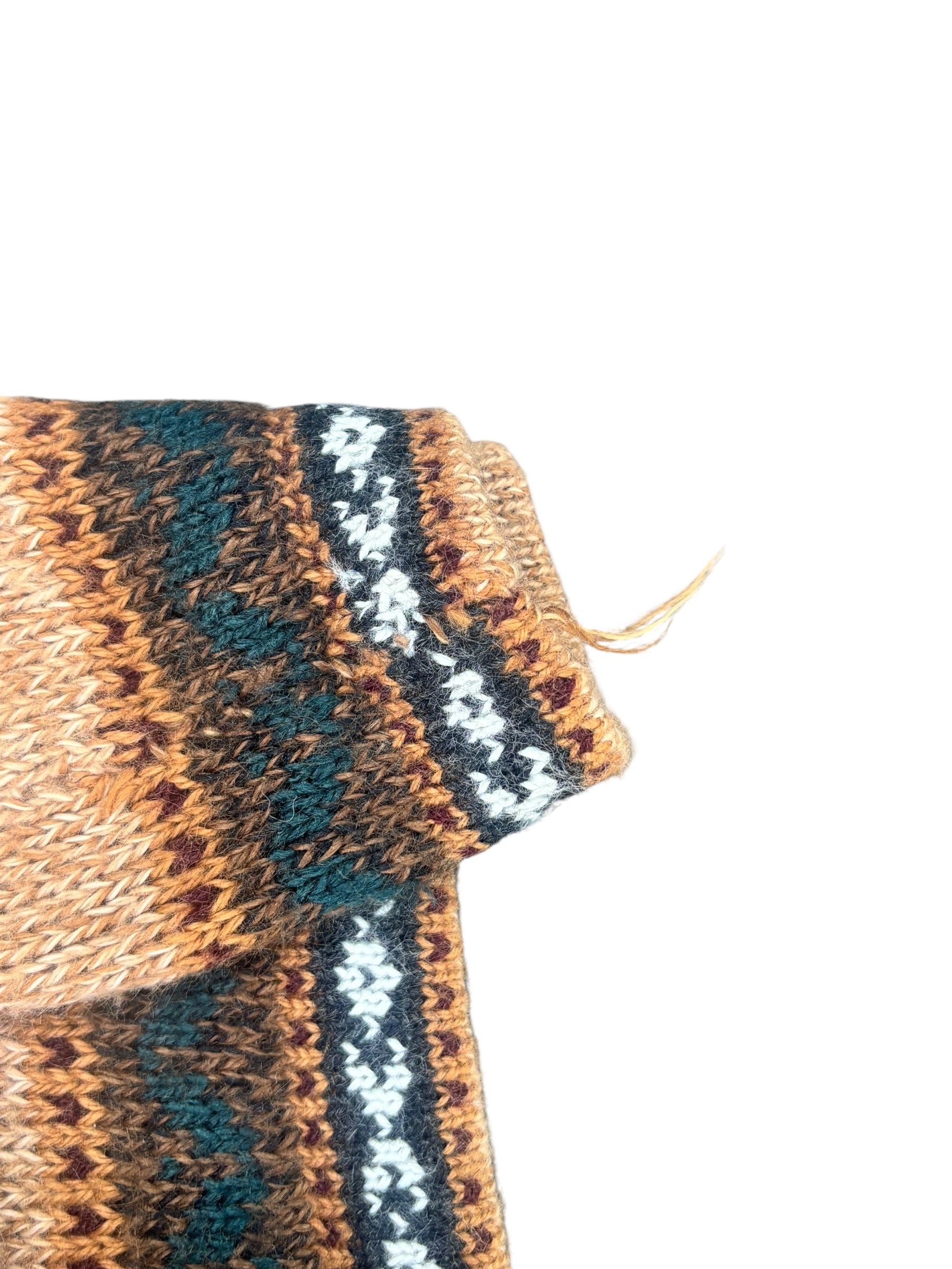 100% Alpaca Soft Handcrafted Beige Pattern Sweater - Size S