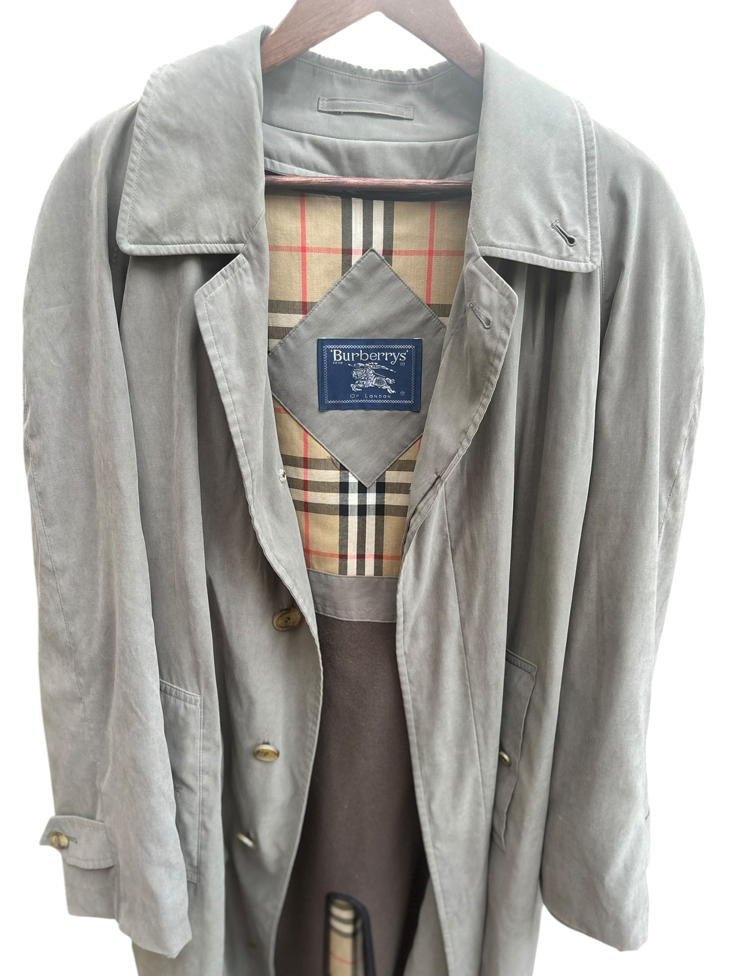 Vintage Burberry Men's R40 Double-Breasted Long Trench - MD/LG
