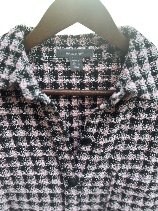 Primark Tweed Jacket – Pink/White/Black – Size 6