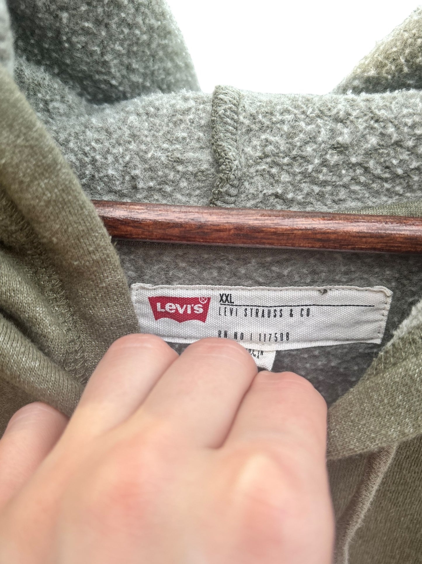 Levi Olive Green Pullover Hoodie - Size XXL