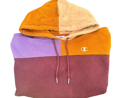 Champion Patchwork Color-block Hoodie - Size L