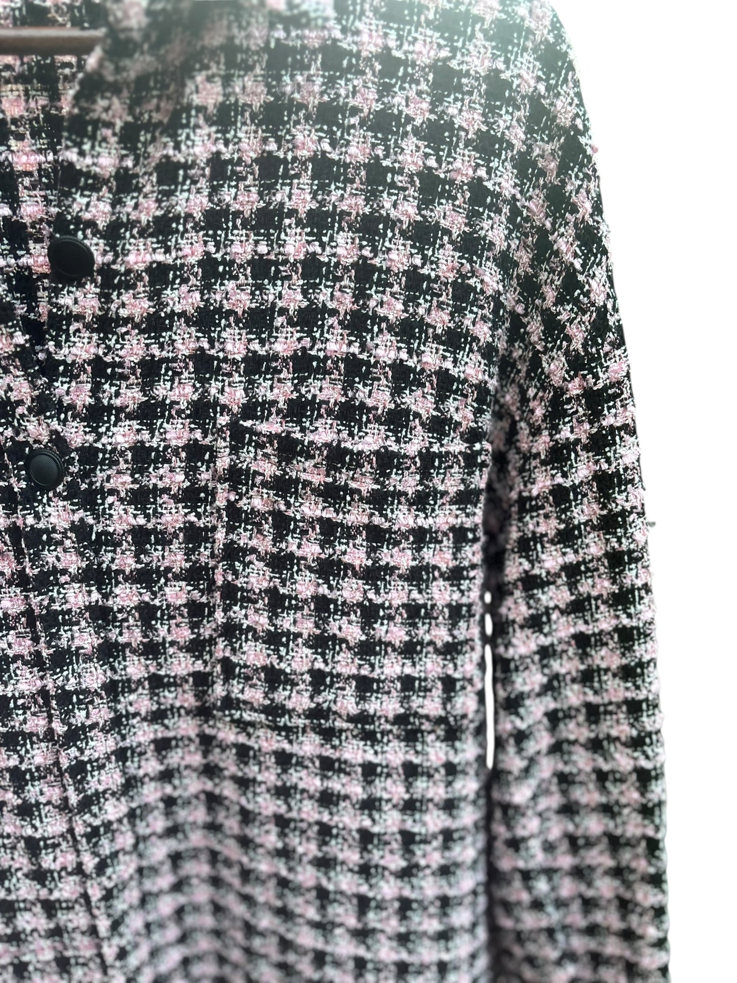 Primark Tweed Jacket – Pink/White/Black – Size 6